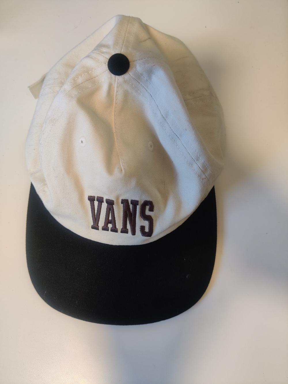 Vans Two Tone  Cap in White and Black with Embroidered Logo